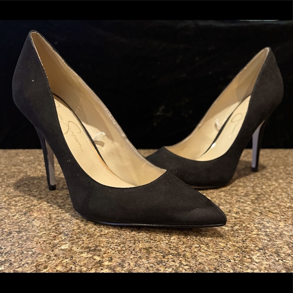 Jessica Simpson Black Suede Pump.